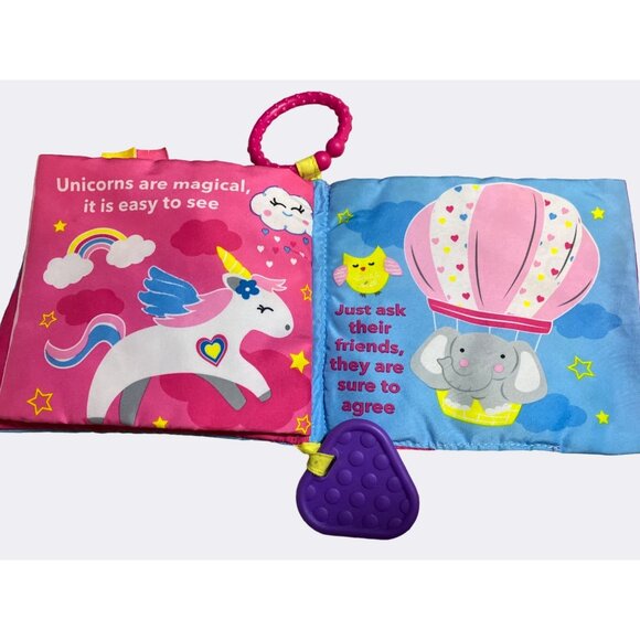 Set Of 3 Baby Soft Crinkle Cloth Books with Teethers - Picture 11 of 12